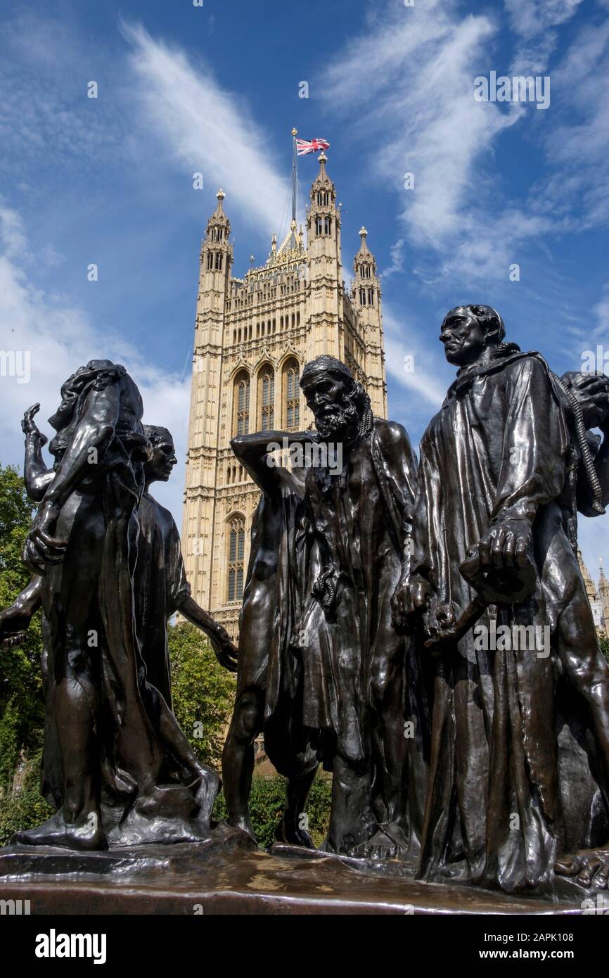 Les Burghers De Calais, Par Auguste Rodin, Victoria Gardens, Millbank, Londres. ROYAUME-UNI Banque D'Images