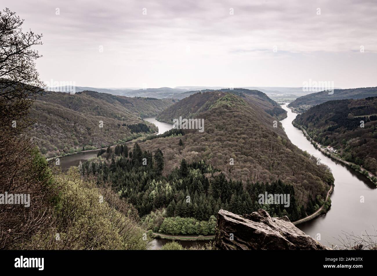 Saar Bow, l'une des caractéristiques géologiques les plus impressionnantes de la Sarre, Mettlach, Allemagne, Europe Banque D'Images