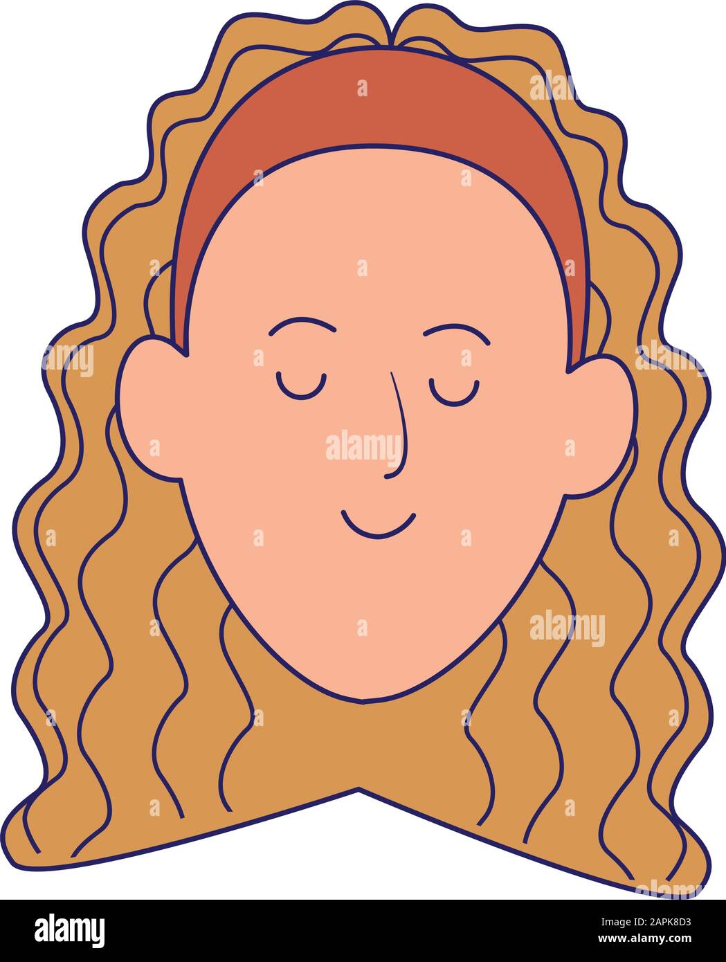 femme avec ses cheveux et son bandeau, design coloré Image Vectorielle  Stock - Alamy