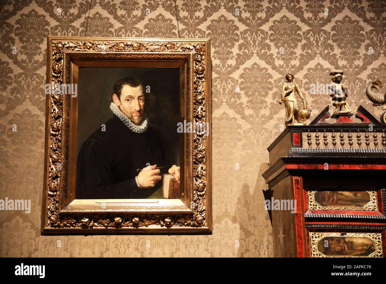 Le Musée Plantin-Moretus, grand domicile et bureaux de Christophe Plantin, qui a créé la plus grande entreprise d'impression d'Europe - 1550, à Anvers Banque D'Images