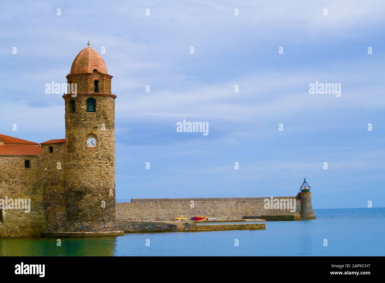 Steeple et légèreté de Collioure Banque D'Images