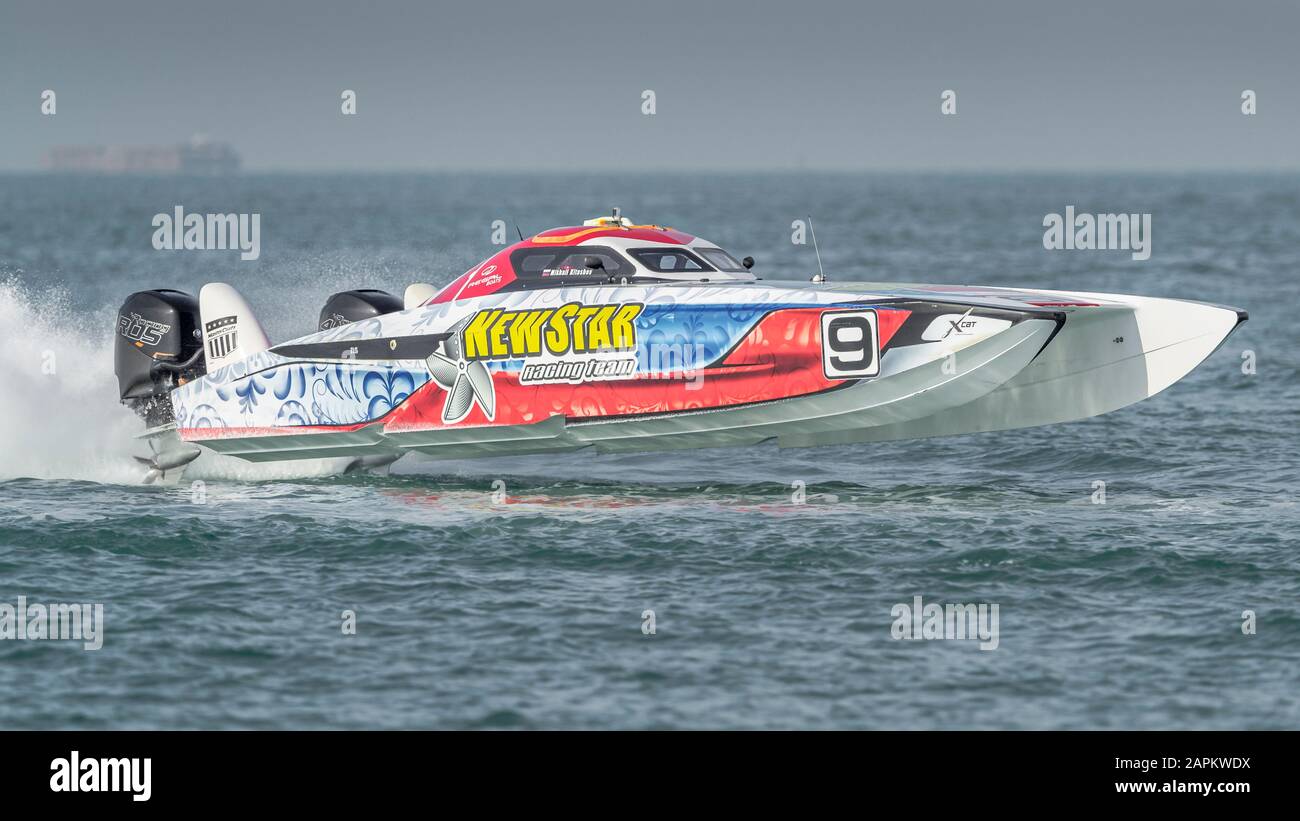 Uim 2019 Xcat World Championship, Sunset Beach Dubaï. New Star Racing, Mikhaïl Kitashev, Dmitry Vandyshev, Banque D'Images