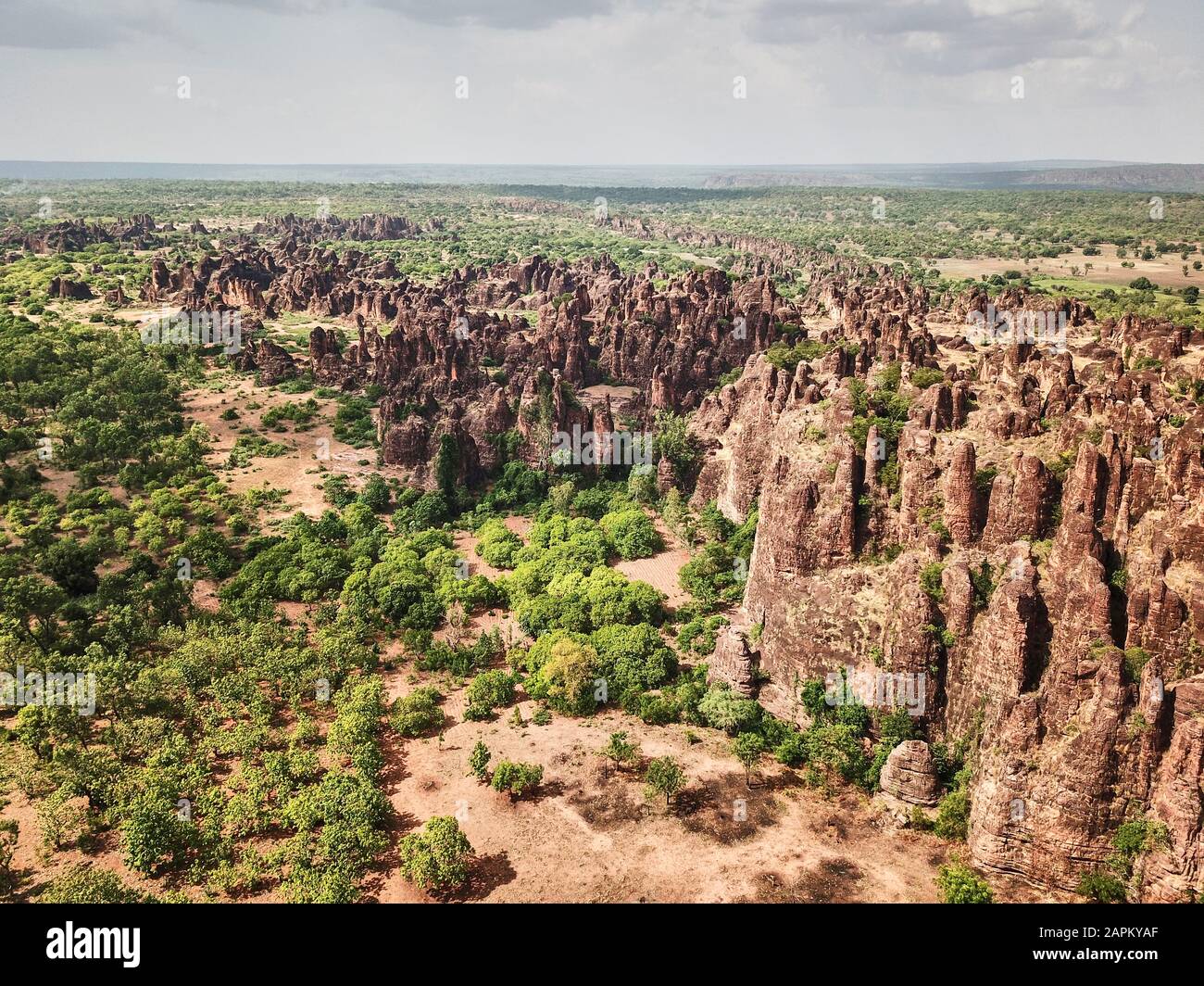 Burkina Faso, vue aérienne de Sindou Peaks Banque D'Images