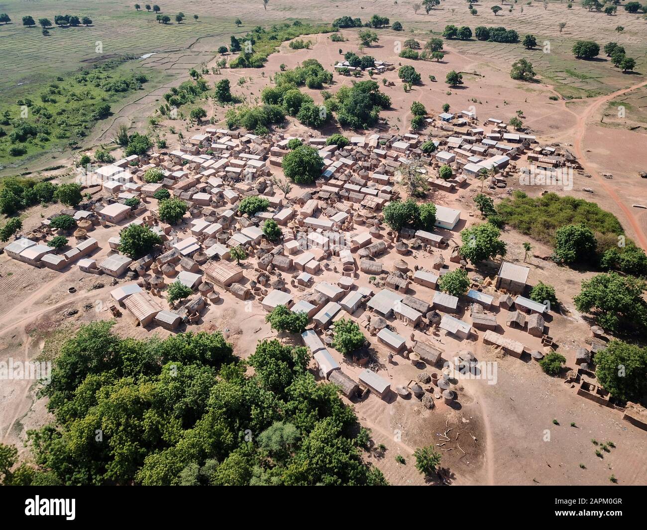 Burkina Faso, Niandongoni, vue aérienne du village Banque D'Images