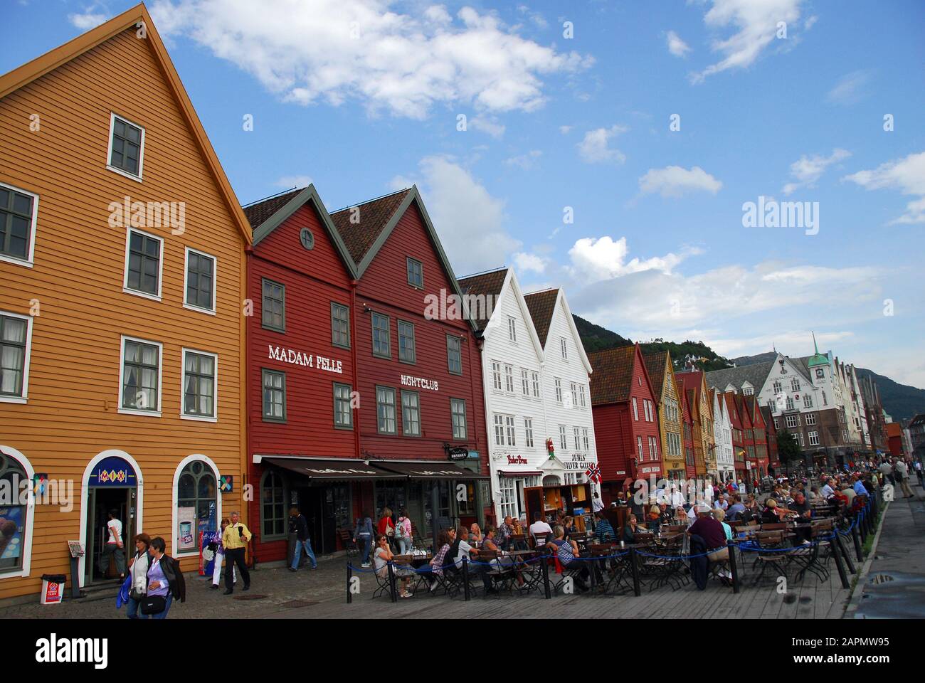 Norvège, Bergen Bryggen UNESCO liste des sites du patrimoine culturel mondial Banque D'Images