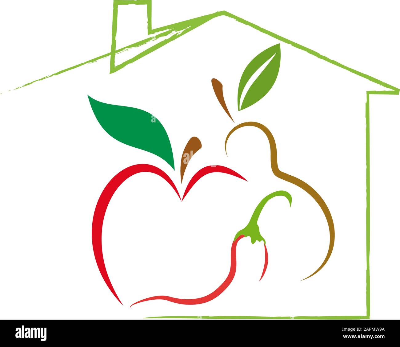 Signe vectoriel Greengrocer. Concept de nourriture lente Illustration de Vecteur