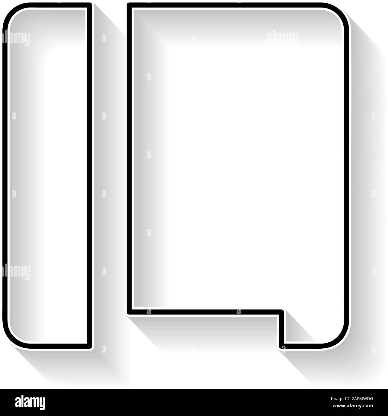 Lettre initiale du vecteur L. signe fait avec une ligne noire Illustration de Vecteur