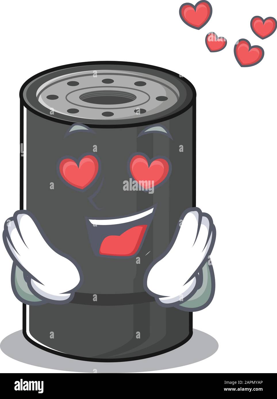 tomber dans l'amour mignon filtre à huile dessin animé de personnage Illustration de Vecteur