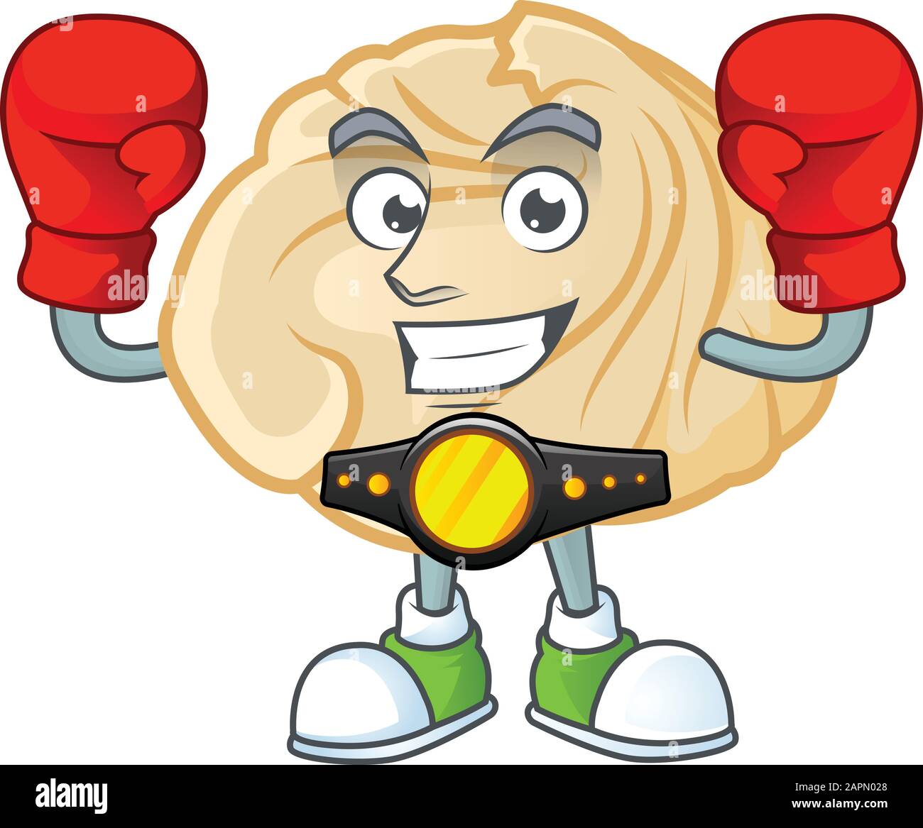 Joyeux Visage Boxing dumling dessin de personnage de dessin animé Illustration de Vecteur