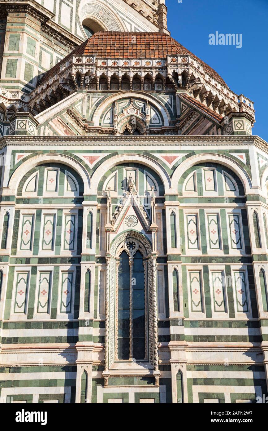 Basilique Santa Maria del Fiore / Basilique de Sainte Marie de la fleur (détail), Florence, Italie. Banque D'Images