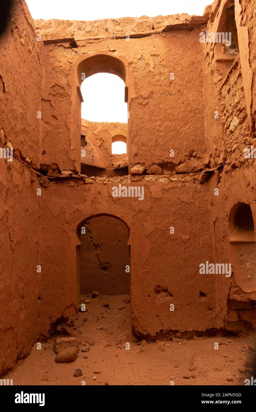 Vestiges de l'ancien fort de la légion étrangère Ksar Tafnidiltin Maroc Banque D'Images