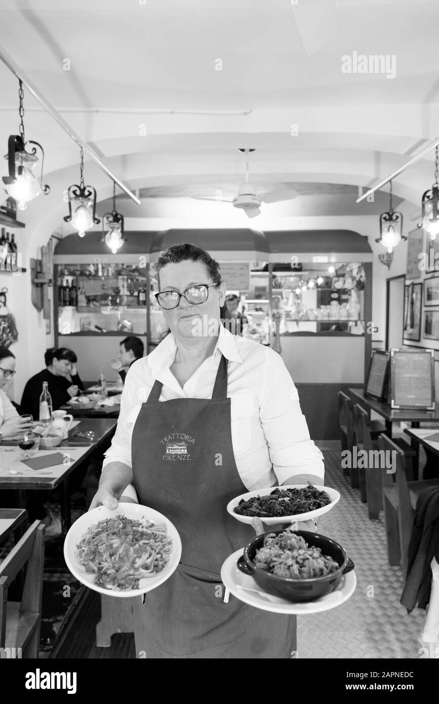 RESTAURANT AL TRANVAI, florence, italie Banque D'Images