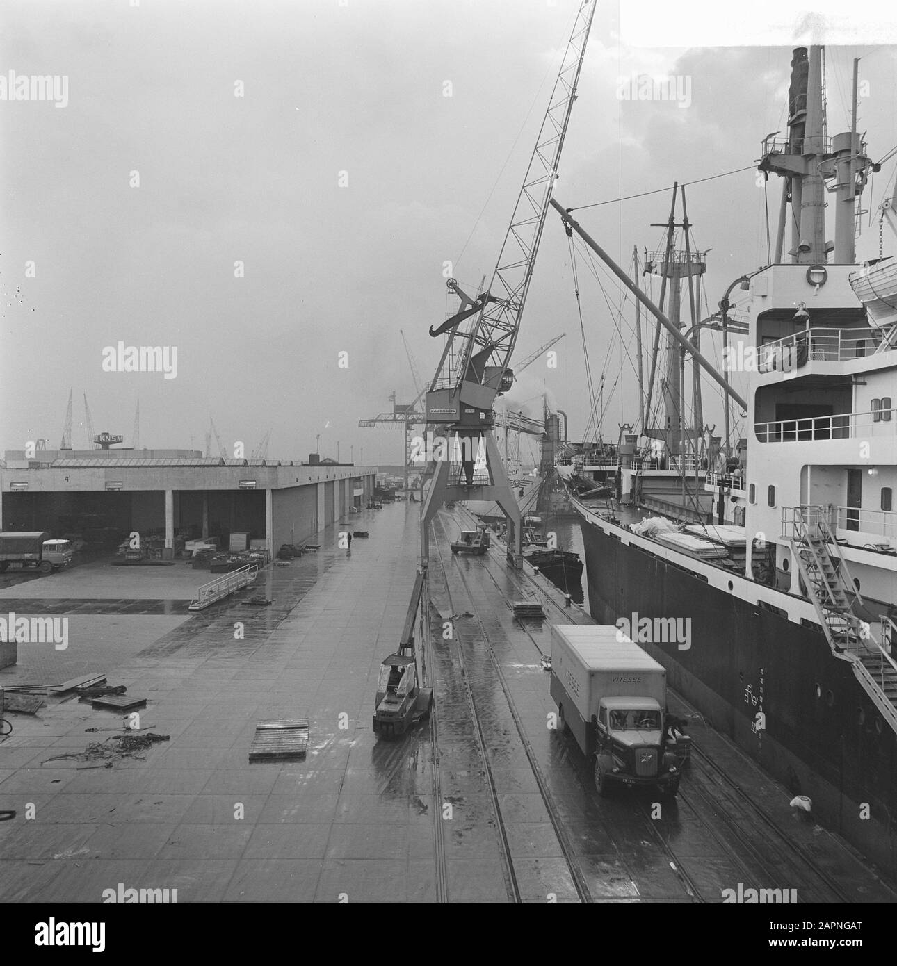 Port de Rotterdam navire au quai Date : 7 février 1969 lieu : Rotterdam, Zuid-Holland mots clés : ports, navires Banque D'Images