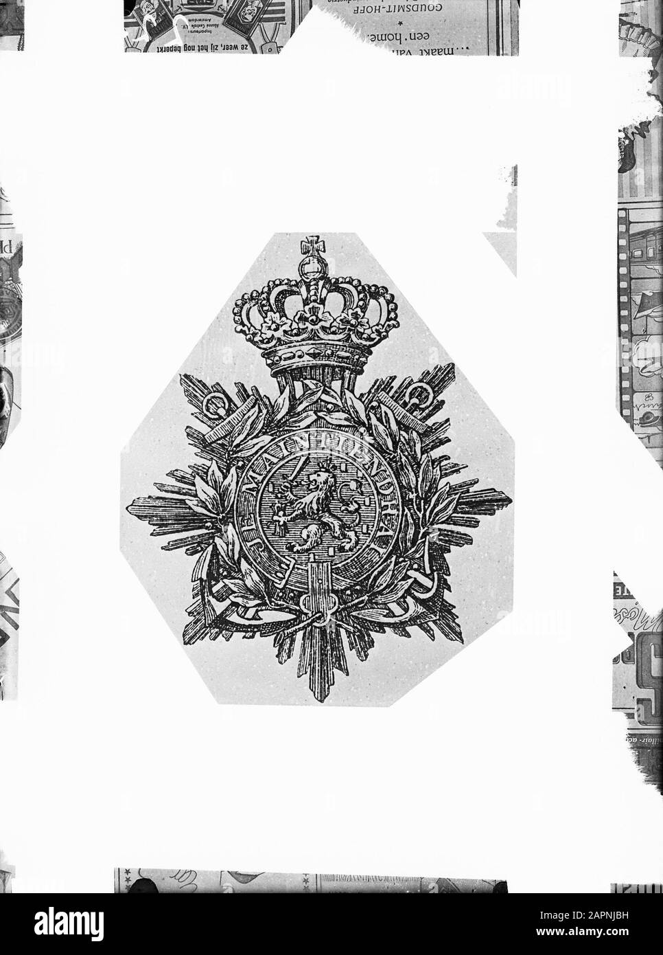 Emblème Marvo. JE maintiendrai Date: 17 juillet 1947 mots clés: Emblème Nom: Marvo Banque D'Images