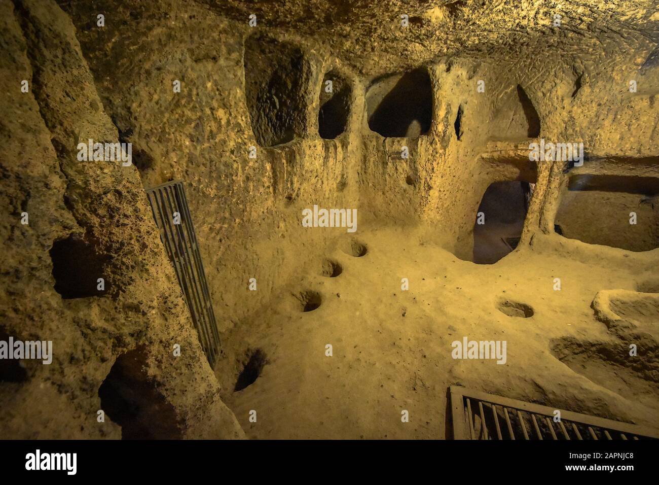 La ville souterraine de Kaymakli se trouve dans la citadelle de Kaymakli, dans la région de l'Anatolie centrale de Turquie. Métro Kapadokia Banque D'Images