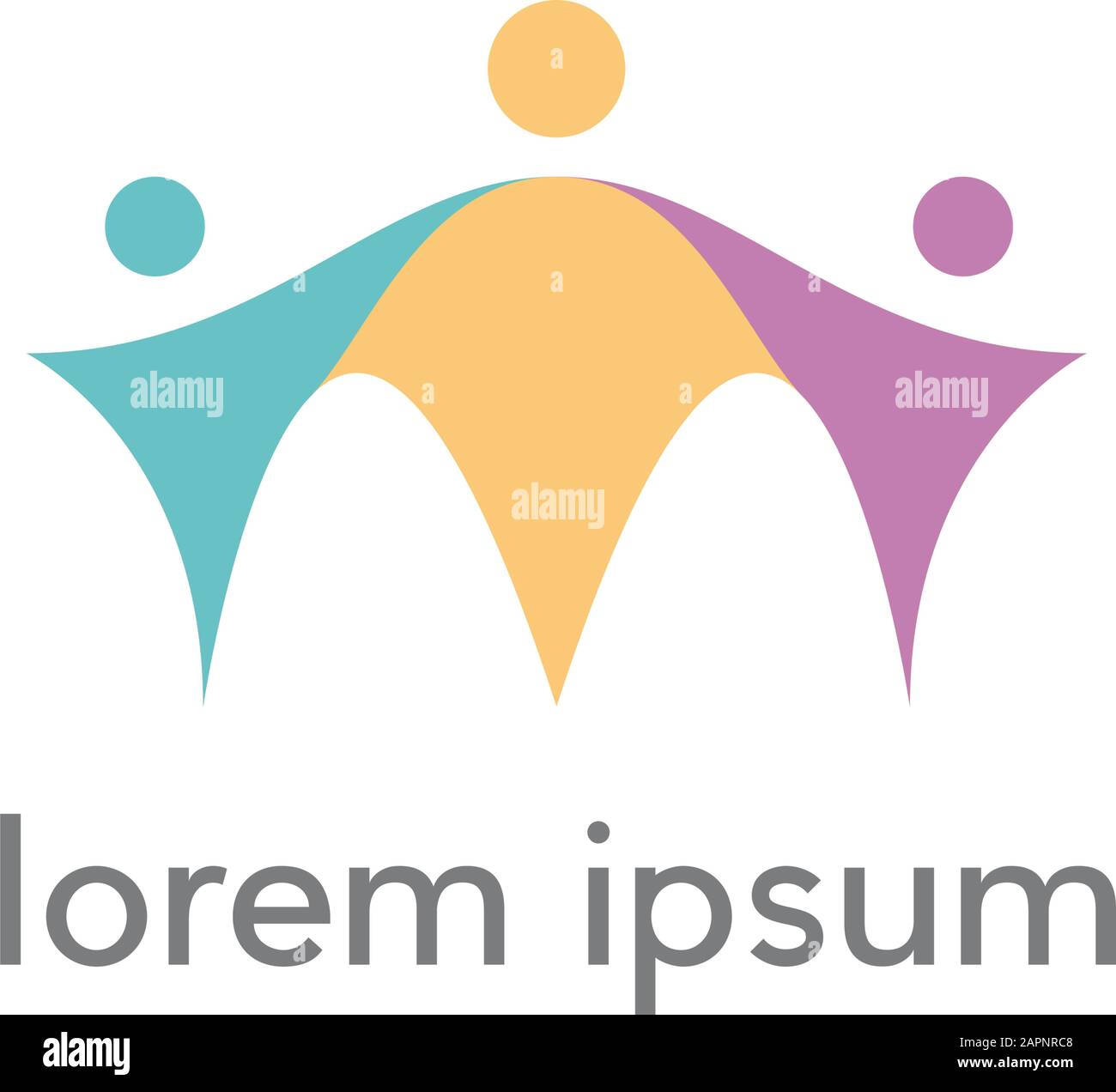 Concept vectoriel de solidarité et d'enfance. Un homme avec deux enfants Illustration de Vecteur