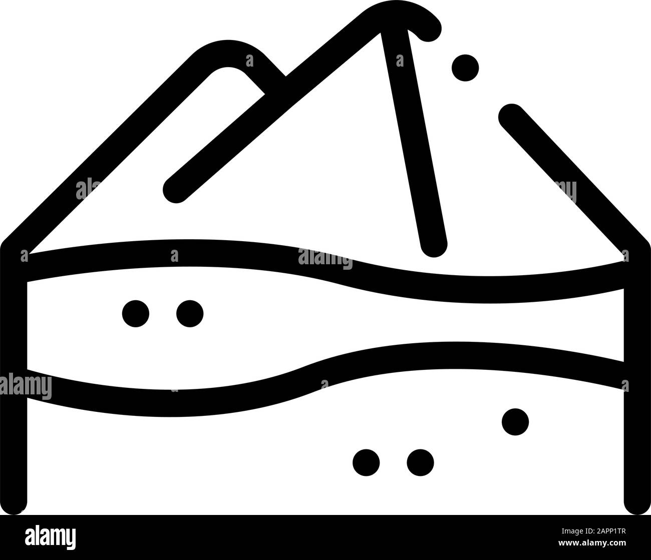 L'icône Contour Vector Illustration du désert Illustration de Vecteur