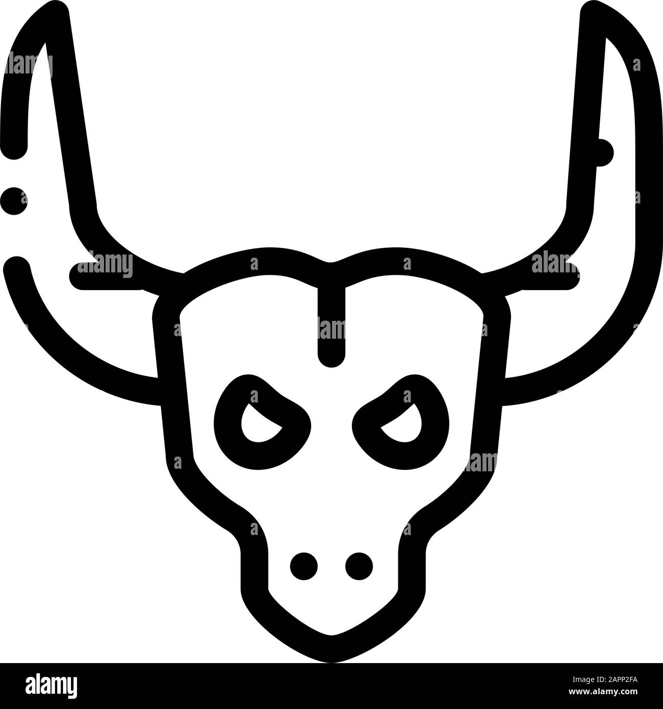 Illustration Du Contour Vectoriel De L'Icône Bull With Horns Illustration de Vecteur