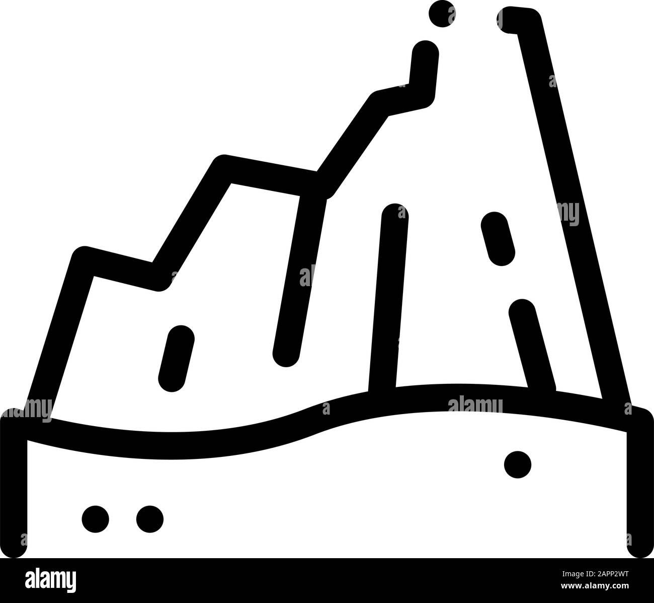 Illustration Vectorielle De L'Icône Desert Mountain Illustration de Vecteur