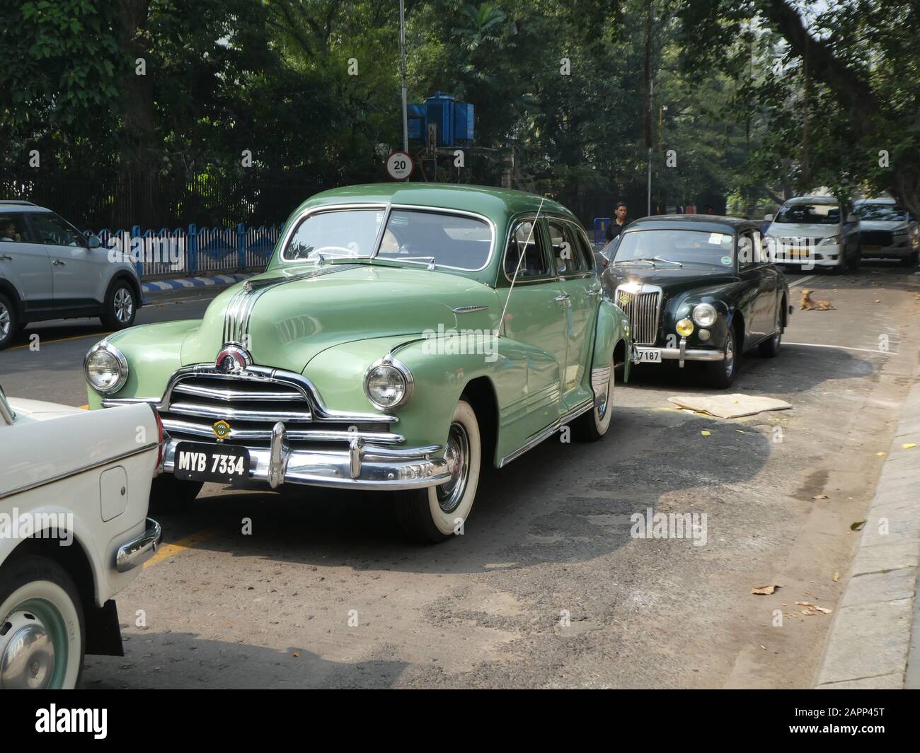Pontiac en Inde. Pilotes Classiques De Calcutta Club 2019 Banque D'Images