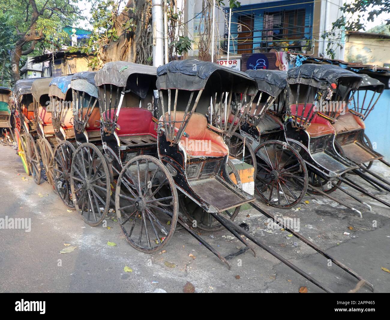 Bengale De L'Ouest 2019. Pousse-pousse à Calcutta Banque D'Images