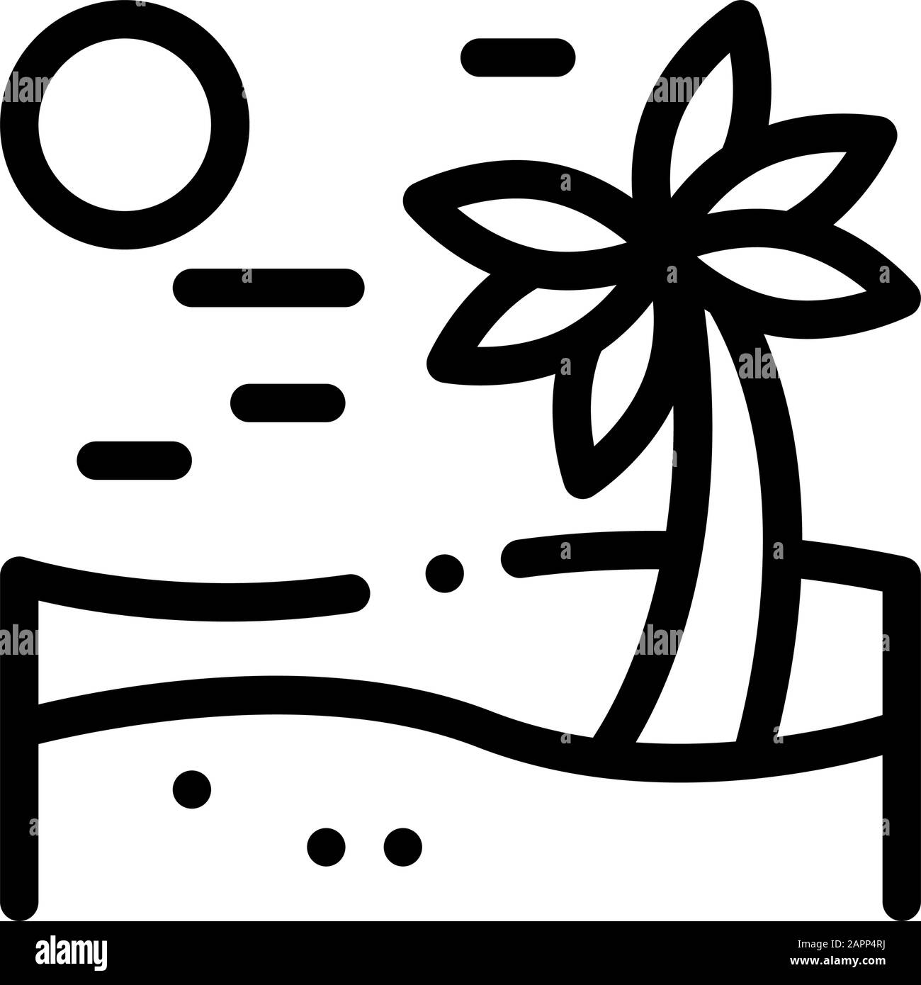 Illustration Du Contour Vectoriel De L'Icône Palm Desert Illustration de Vecteur