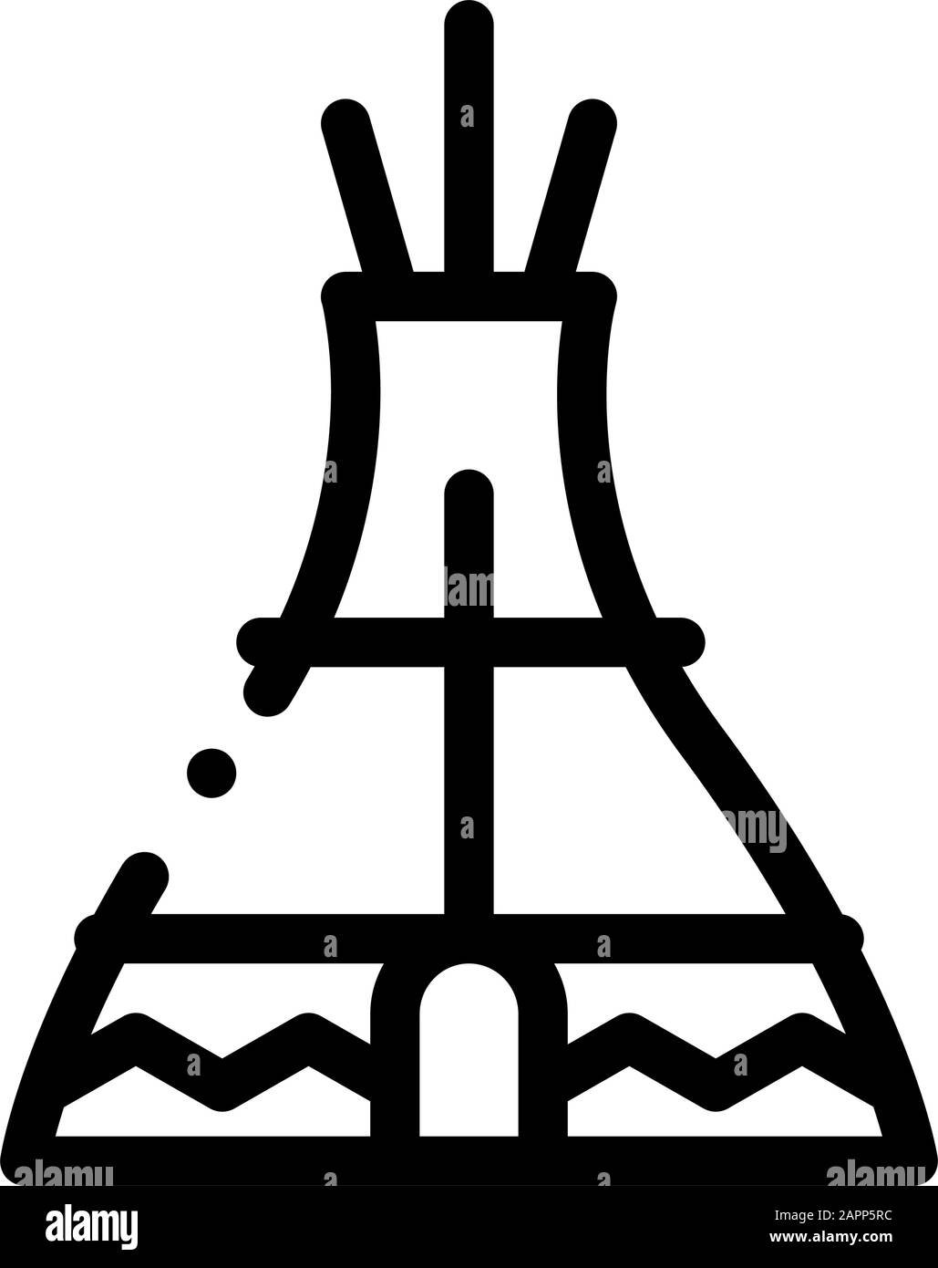 Illustration Du Contour Vectoriel De L'Icône Wigwam Illustration de Vecteur