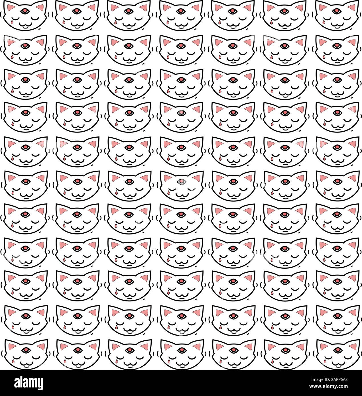 beaucoup de faces de chat illustration. Illustration de Vecteur