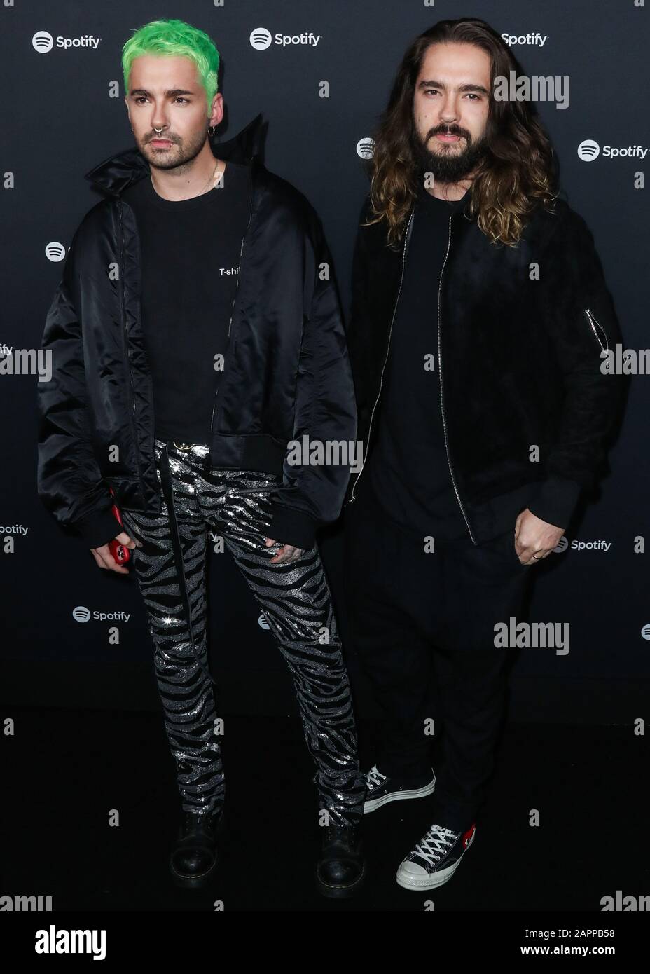 West HOLLYWOOD, LOS ANGELES, CALIFORNIE, États-Unis - 23 JANVIER : Bill Kaulitz et Tom Kaulitz de Tokio Hotel arrivent au Spotify Best New Artist 2020 Party qui s'est tenu au Lot Studios le 23 janvier 2020 à West Hollywood, Los Angeles, Californie, États-Unis. (Photo De Xavier Collin/Image Press Agency) Banque D'Images