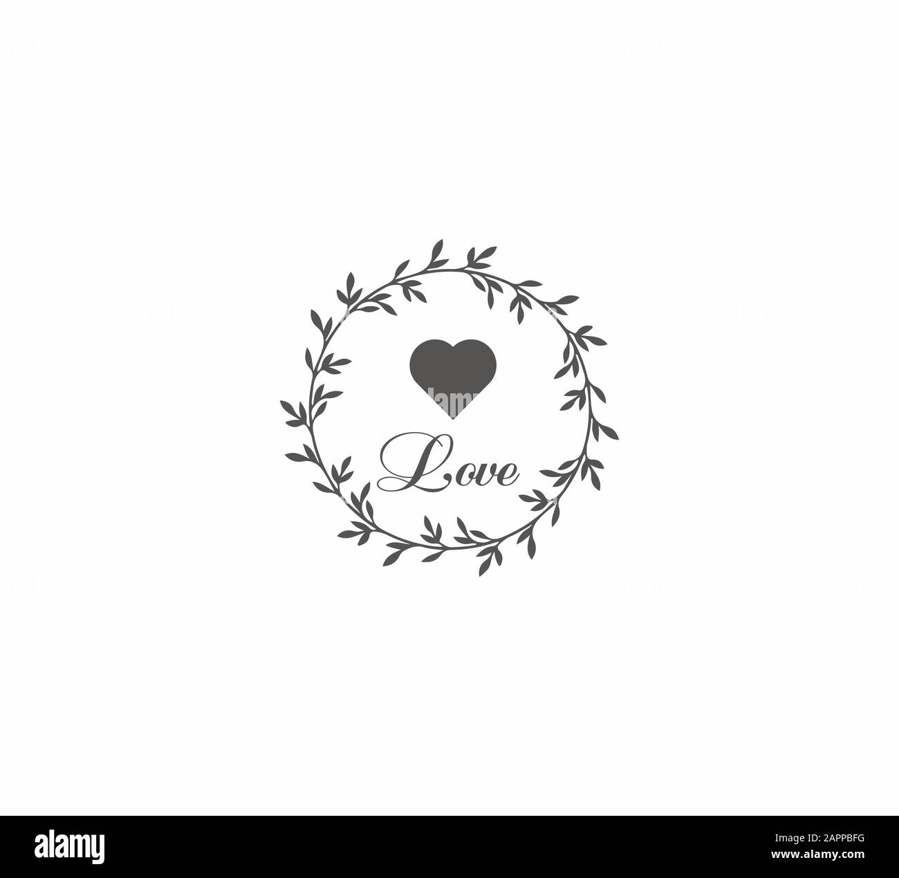 Icône grise vectorielle dans le style wreath nerd et la proximité du cœur isolée. Pictogramme vectoriel romantique Illustration de Vecteur