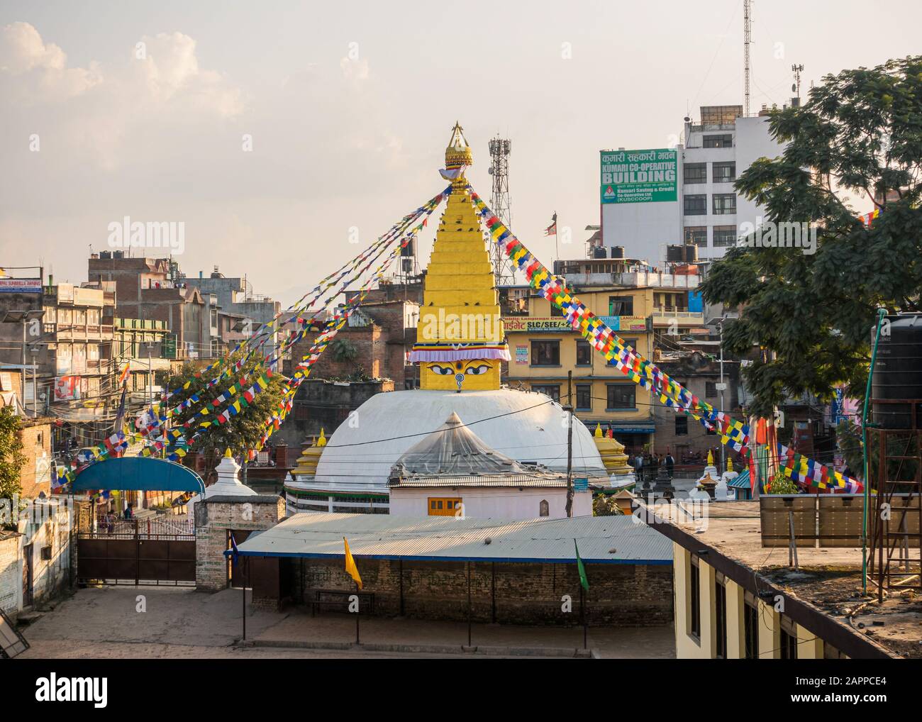 Chabahil Stupa À Katmandou, Népal Banque D'Images