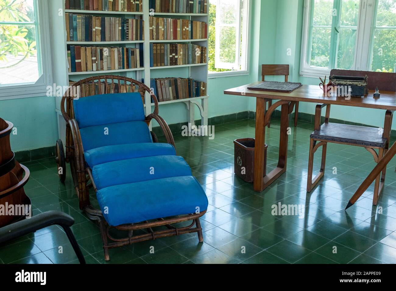 La salle d’écriture de Hemingway, Finca Vigía. La Havane, Cuba. Banque D'Images