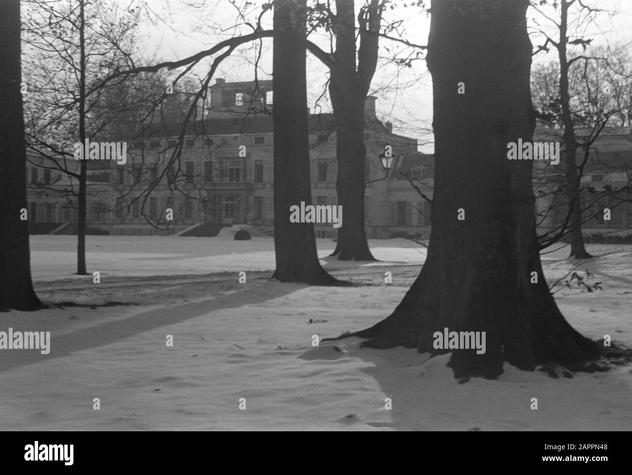 Paleis Soestdijk Date: 10 février 1947 lieu: Soestdijk, Utrecht mots clés: Bâtiments, palais, hivers Banque D'Images