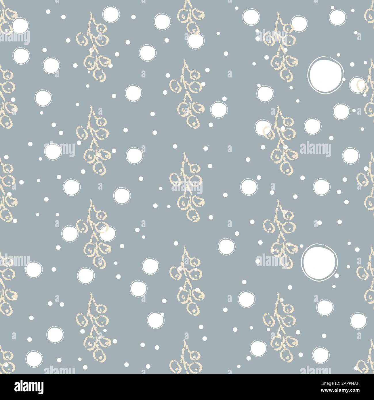 La main transparente des baies au pinceau sur fond bleu. Motif répétitif. Vector Illustration Illustration de Vecteur
