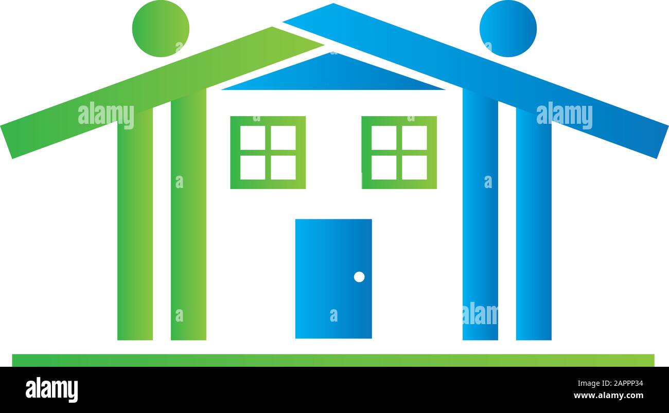 Logo De La Maison Immobilier Banque D'Images