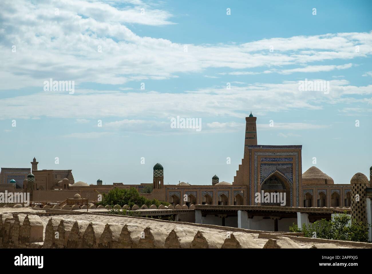 Vue sur les toits de Khiva, Ouzbékistan Banque D'Images