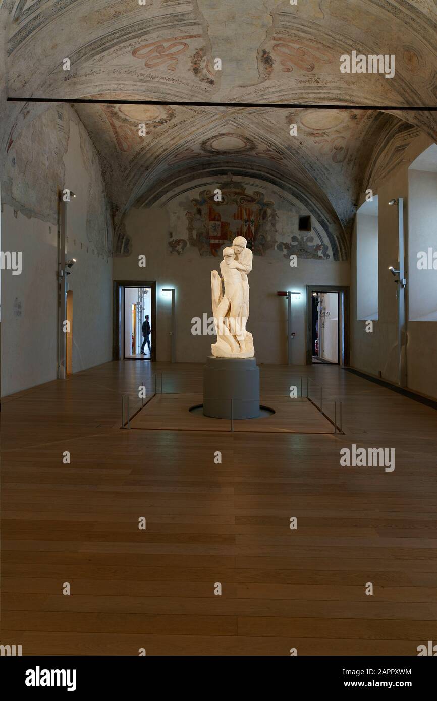 La Rondanini Pietà, Statue, Michel-Ange Buonarroti Sculpteur, Musée D'Art Ancien, Castello Sforzesco, Château De Sforza, Milan, Lombardie, Italie, Europ Banque D'Images