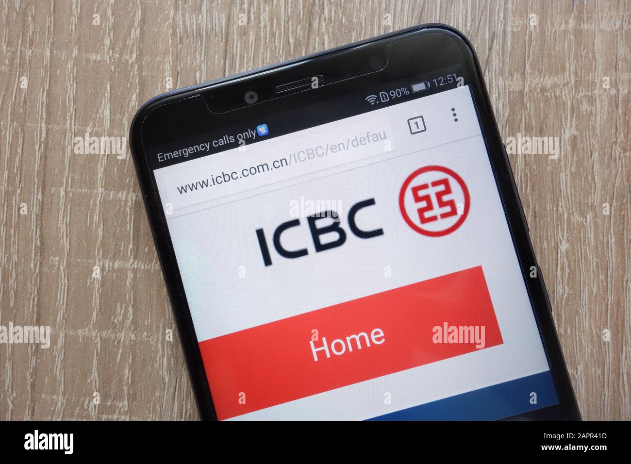 Site Web de la Banque industrielle et commerciale de Chine (ICBC) affiché sur un smartphone moderne Banque D'Images