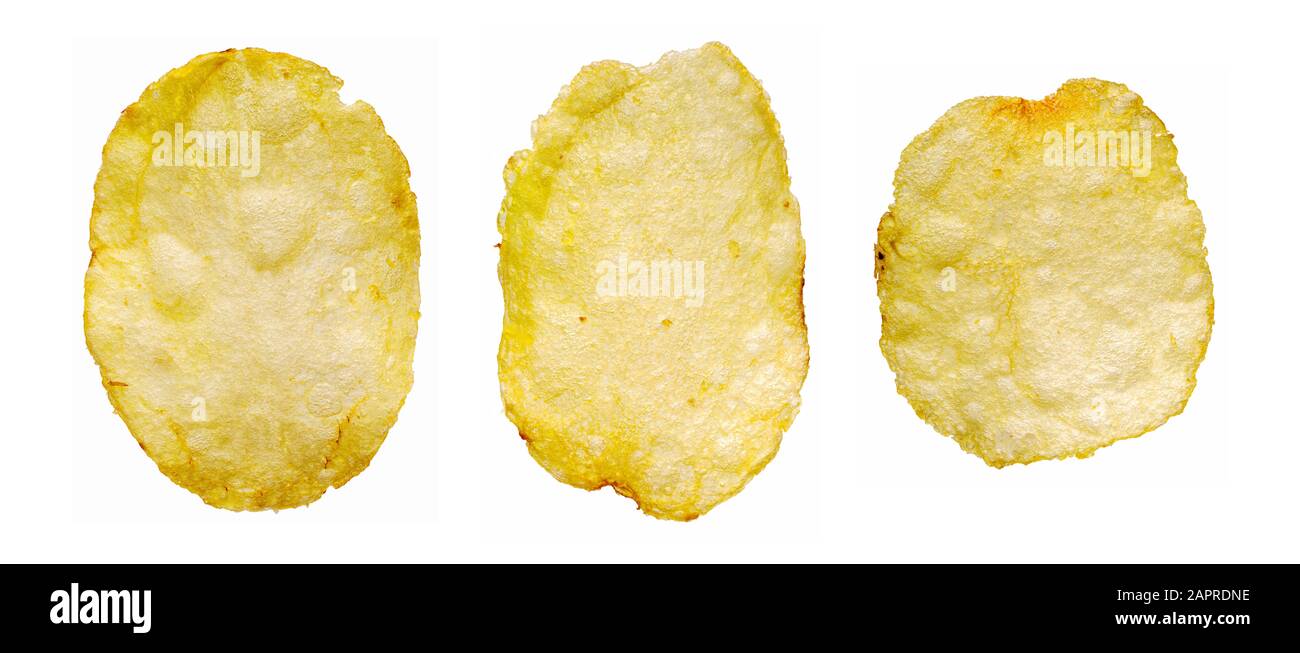 Nourriture et boisson : frites de pommes de terre, isolées sur fond blanc Banque D'Images