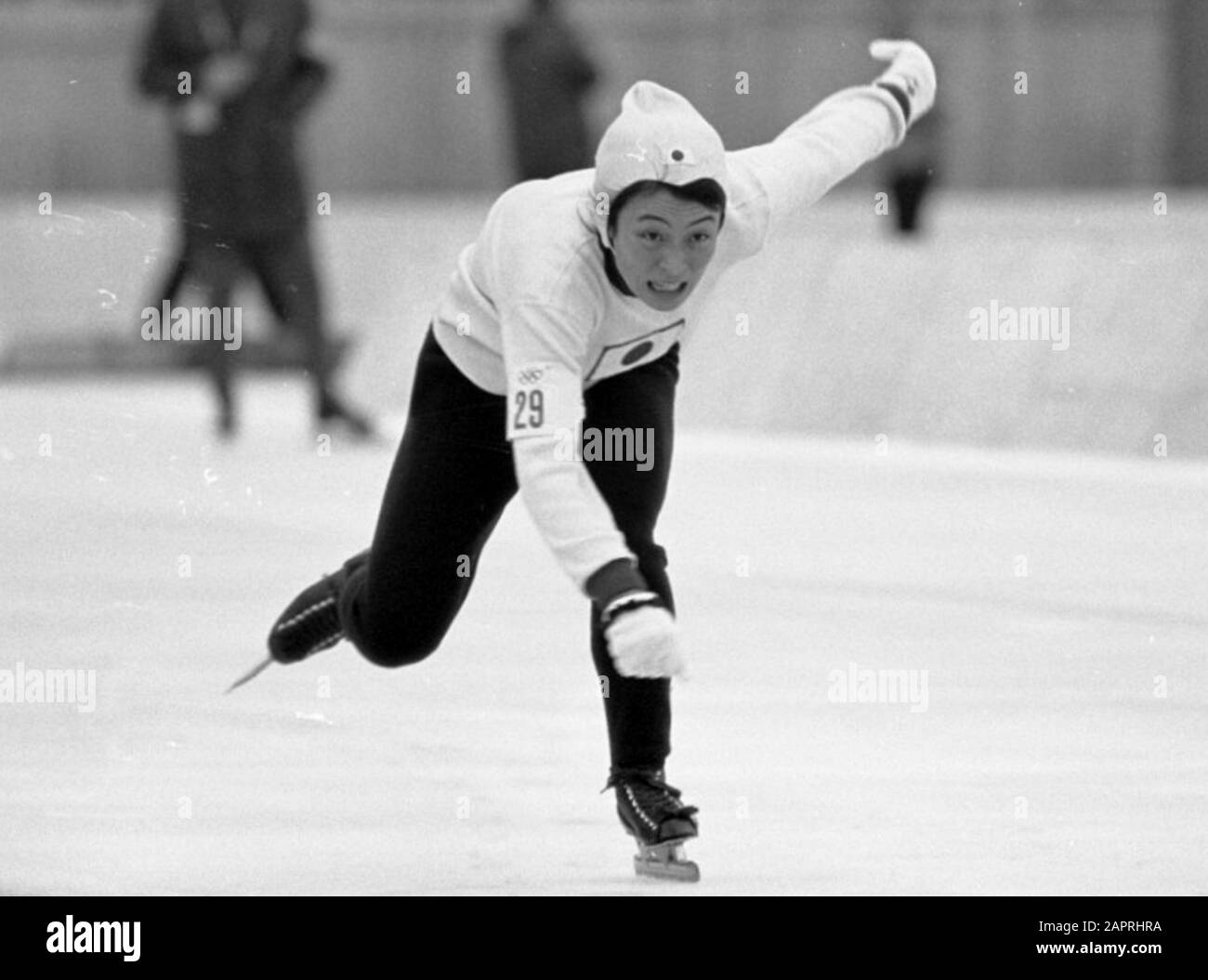 Jitsuko Saito aux Jeux olympiques d'hiver de Grenoble en 1968; Banque D'Images
