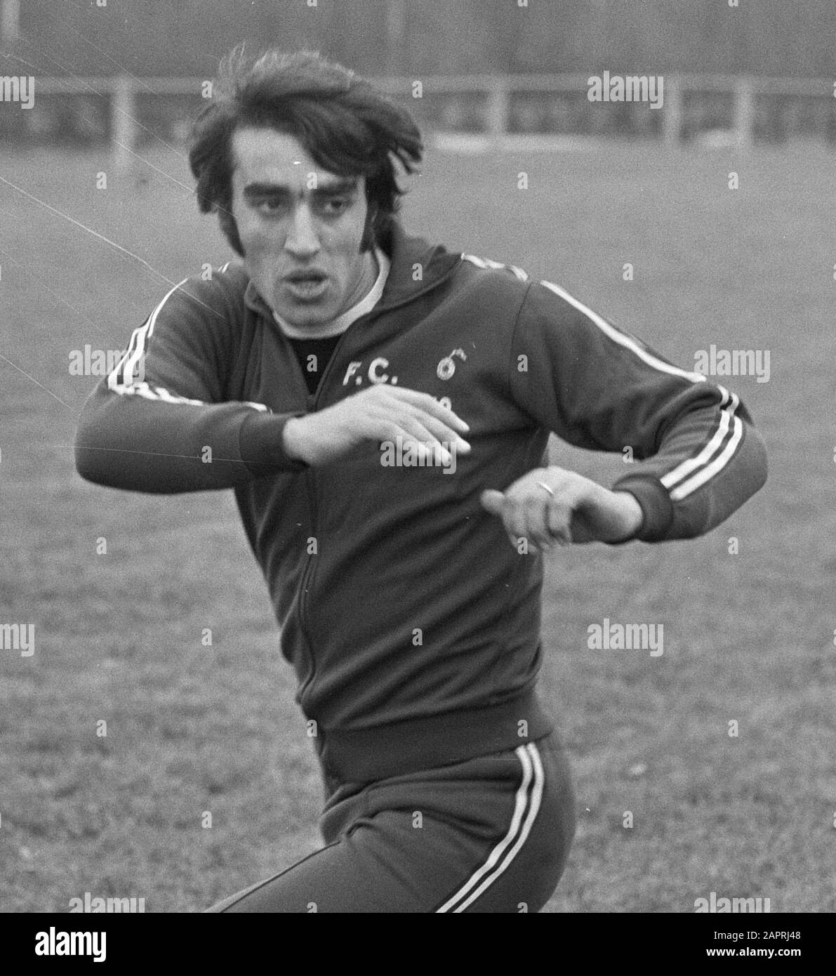 Voetbalclub Juventus (Italie) Traine À Enschede; Pietro Anastasi. Banque D'Images