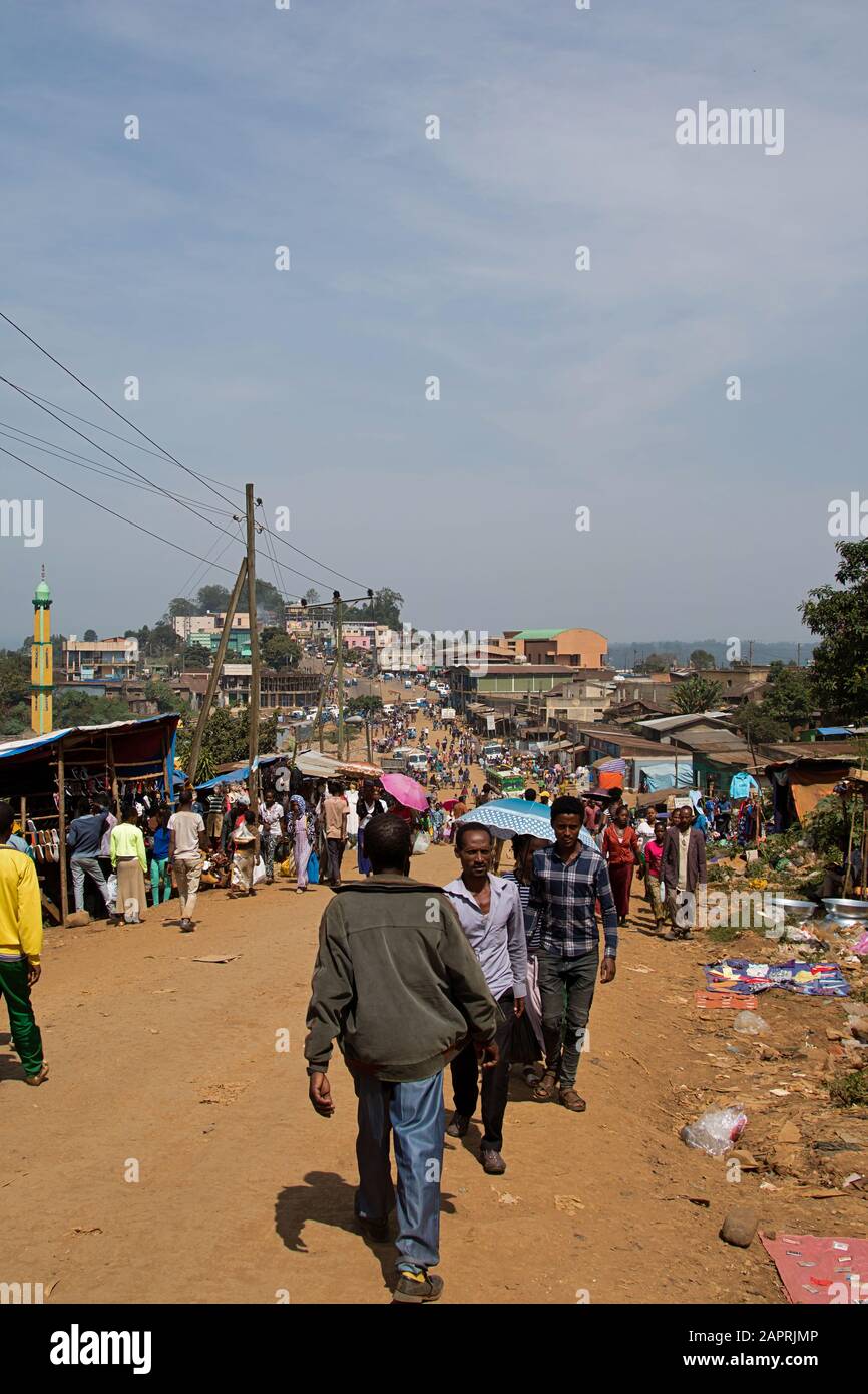 Vie de rue de Bonga, dans la région de Kaffa, en Ethiopie Banque D'Images