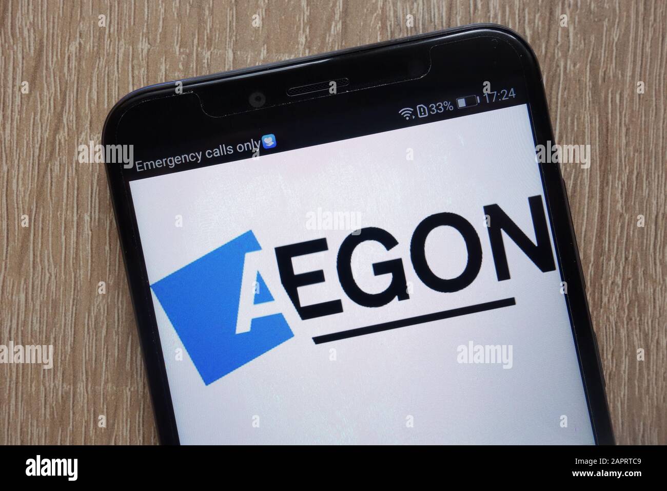 Logo AEGON affiché sur un smartphone moderne Banque D'Images
