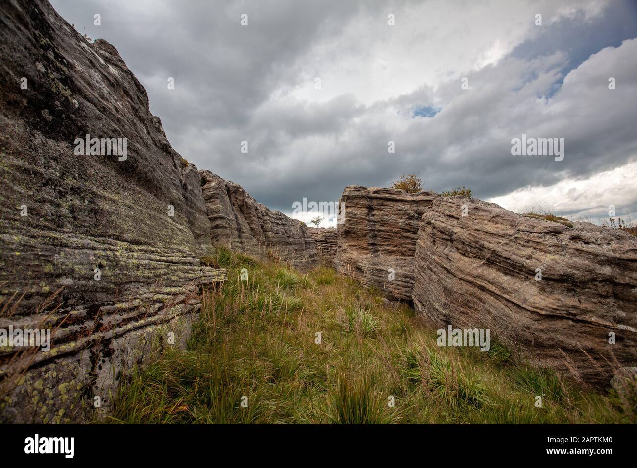 Labyrinthe de pierre. Formation de roches dans les montagnes du Caucase. Banque D'Images