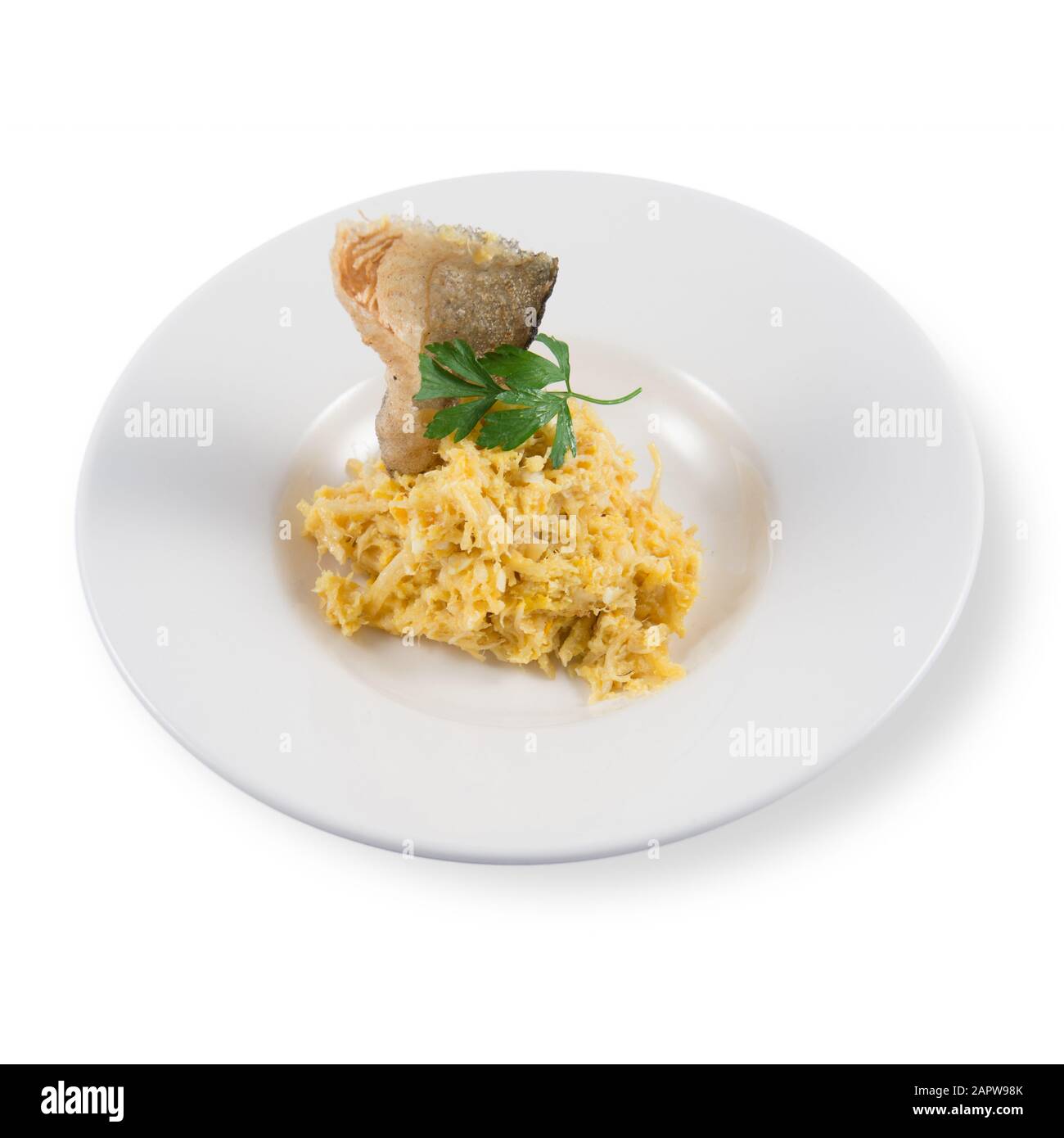 Bacalhau a bras tapas avec un cobaste croustillant Banque D'Images