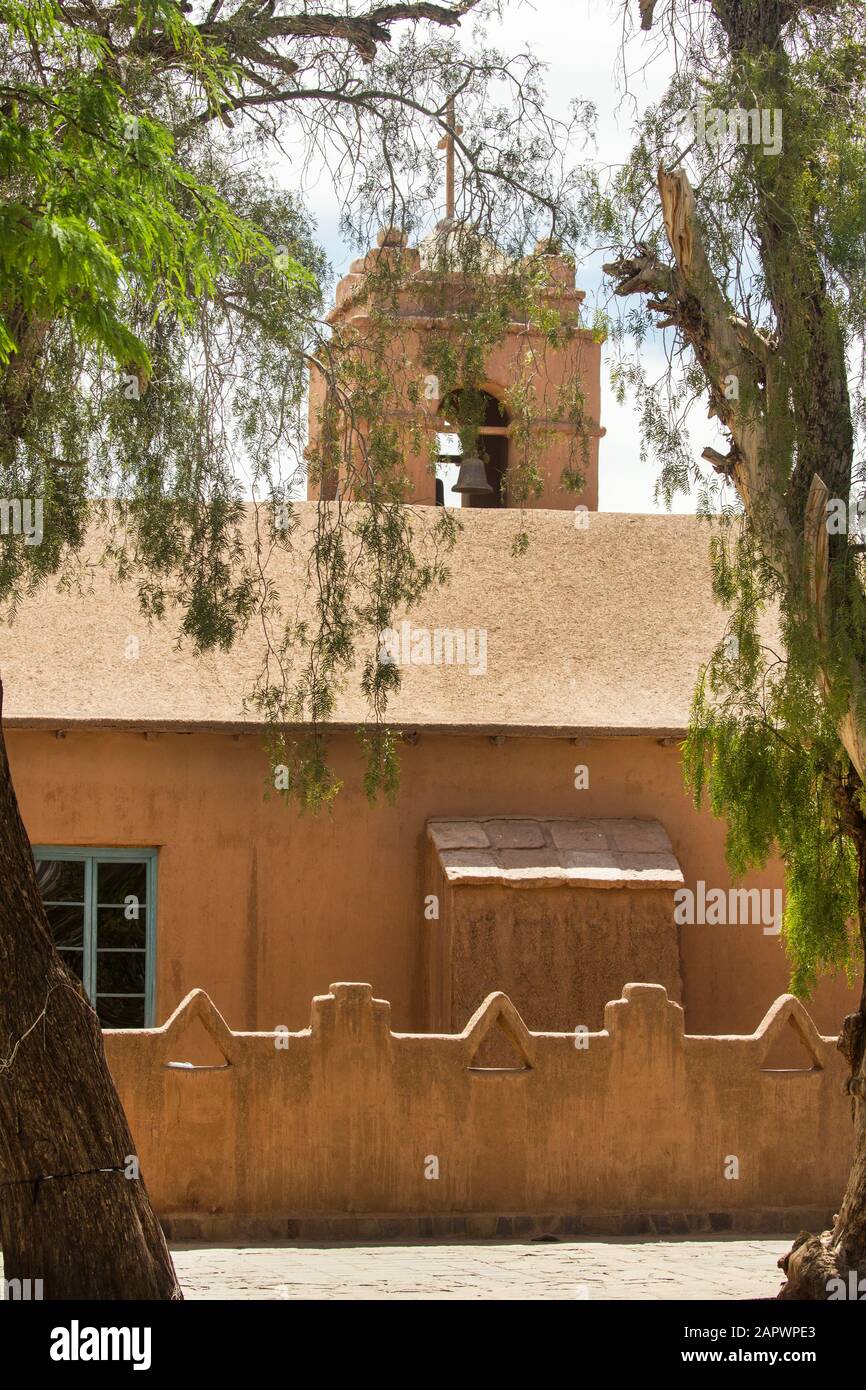 L'église adobe de San Pedro de Atacama Chili Banque D'Images