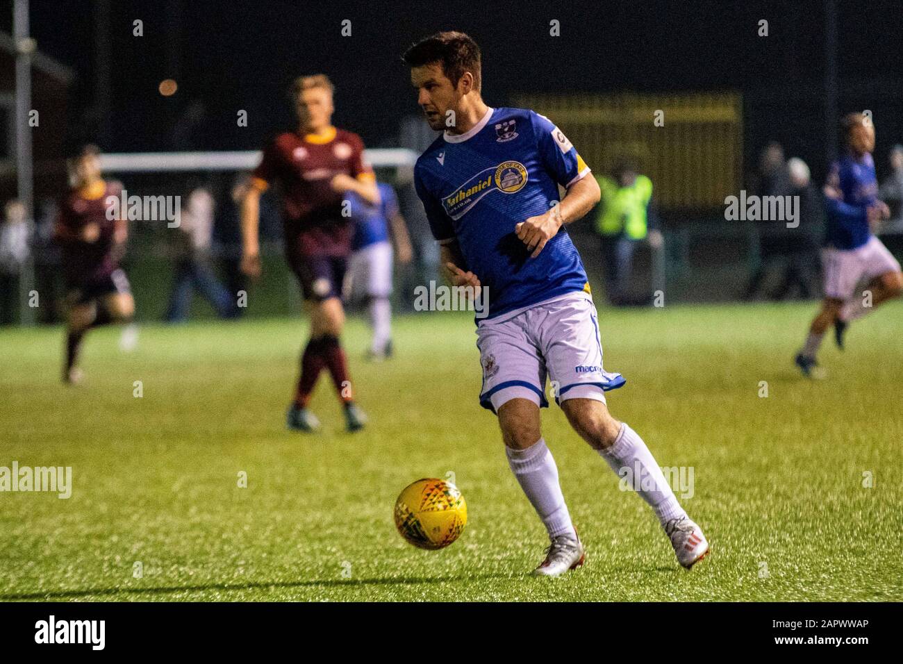 Penybont / Cardiff Metropolitan University au parc Bryntirion lors de la coupe JD Welsh le 24 janvier 2020. Lewis Mitchell/YCPD. Banque D'Images