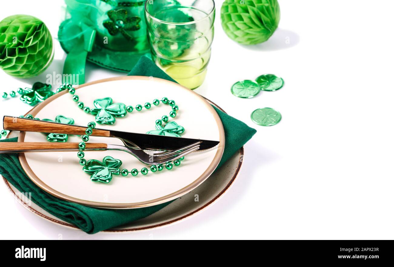 Table festive pour la Saint-Patrick. Copier la spase. Banque D'Images