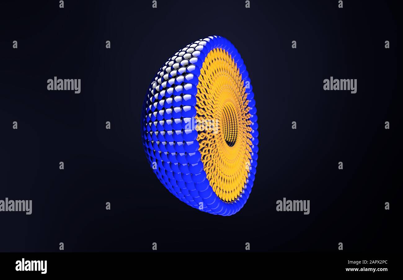 Illustration médicale de la structure micelle isolée sur fond sombre Banque D'Images