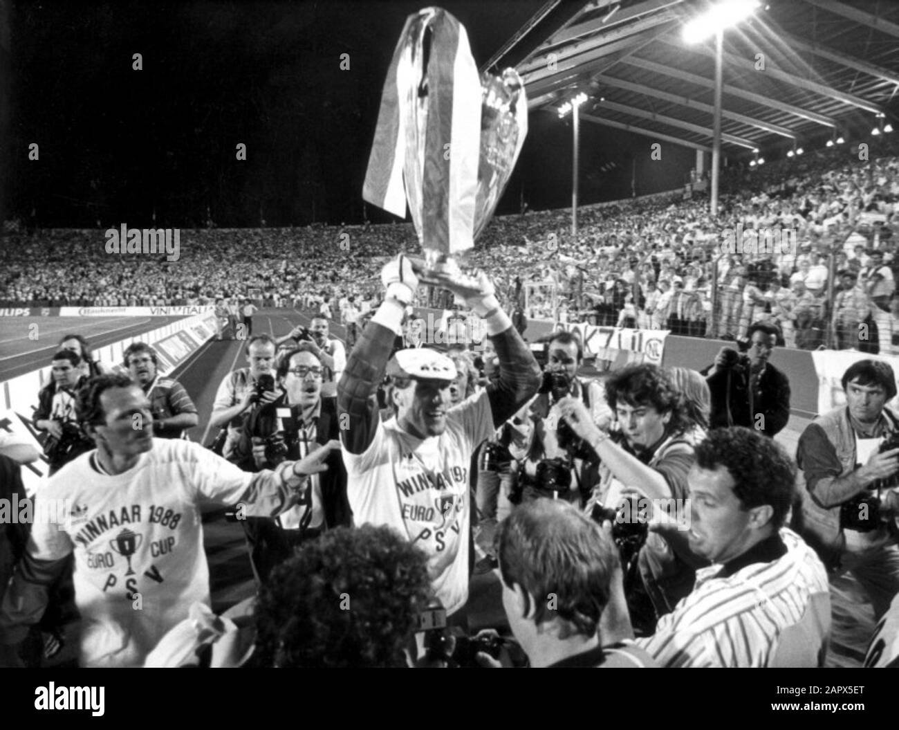 Football, coupe d'Europe (ce) I, saison 1987/1988, final PSV Benfica (0-0) PSV gagne après les coups de pénalité 6-5. Gottlieb Daimler Stadion Stuttgart 25 Mai 1988. Banque D'Images